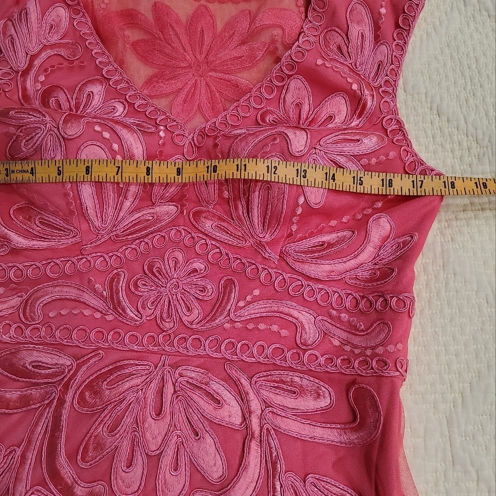 Cache Embroidered Mesh Mini Dress Size 10 - Picture 10 of 14